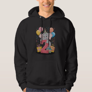 Elephant 2nd birthday boy girl 2 years old second hoodie