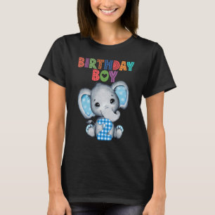 Elephant 2nd Birthday Boy Kids 2 Years Old Elephan T-Shirt