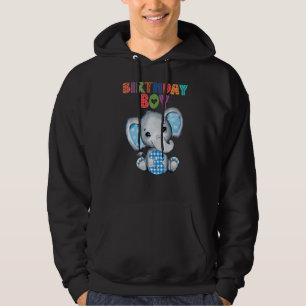 Elephant 3rd Birthday Boy 3 Years Old Themed Eleph Hoodie