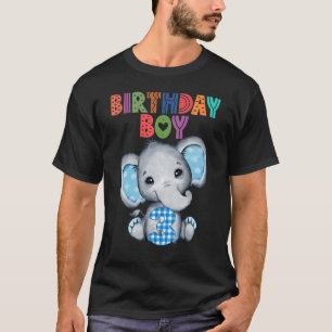 Elephant 3rd Birthday Boy 3 Years Old Themed Eleph T-Shirt