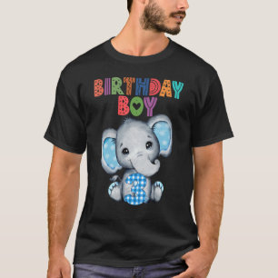 Elephant 3rd Birthday Boy Kids 3 Years Old Elephan T-Shirt