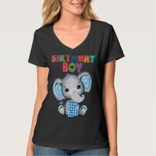 Elephant 5th Birthday Boy 5 Years Old Themed Eleph T-Shirt