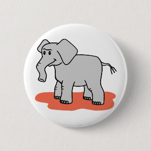 Elephant 6 Cm Round Badge