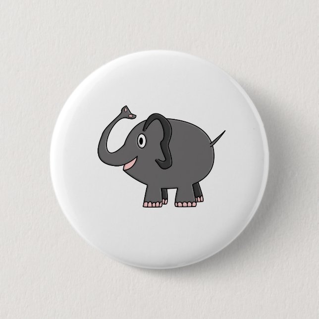 elephant 6 cm round badge (Front)