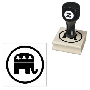 Elephant, a symbol of the Republican Party Rubber Stamp