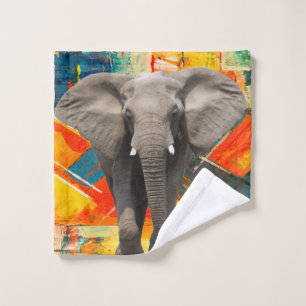 Elephant Abstract Colours Bathroom Towel Sets