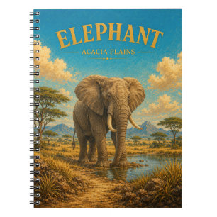 Elephant Acacia Plains Watercolor GeoSaga Notebook