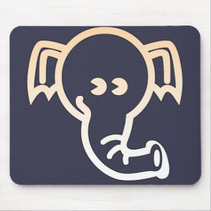Elephant Aesthetic Stylised cute Line Art Yoga Mouse Mat