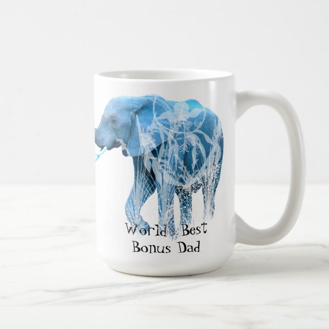 Elephant African Animal World's Best Bonus Dad Coffee Mug (Right)