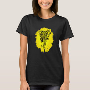 Elephant African Animals Motif Colourful Mammal El T-Shirt