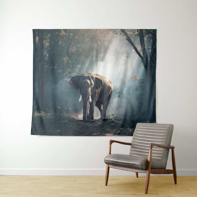 Elephant African Safari Forest Tapestry (In Situ (Horizontal))