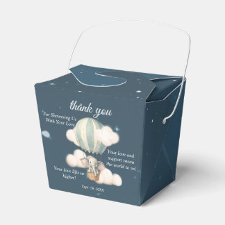 Elephant Air Balloon Baby Shower Night Favour Box