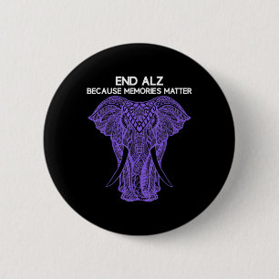 Elephant Alzheimerheimer Awareness Apparel End 6 Cm Round Badge