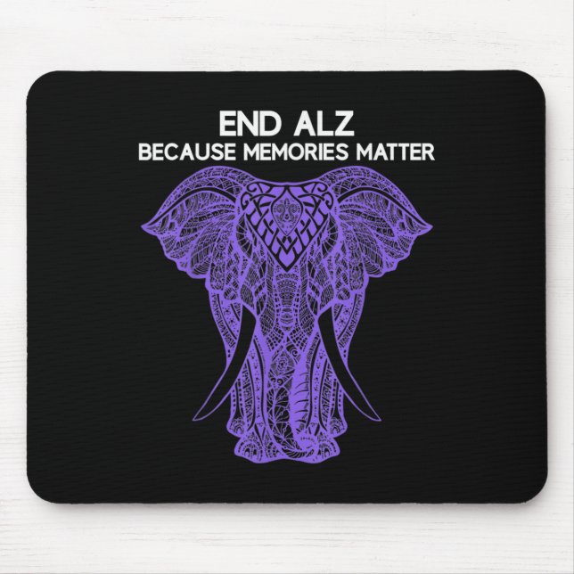 Elephant Alzheimerheimer Awareness Apparel End  Mouse Mat (Front)