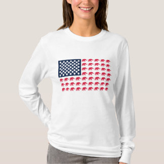 Elephant American Flag T-Shirt