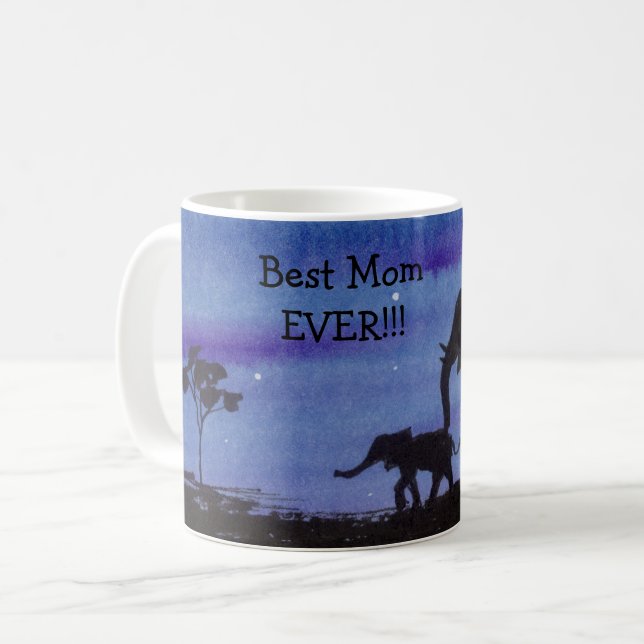 Elephant and Baby Coffee Mug (Front Left)