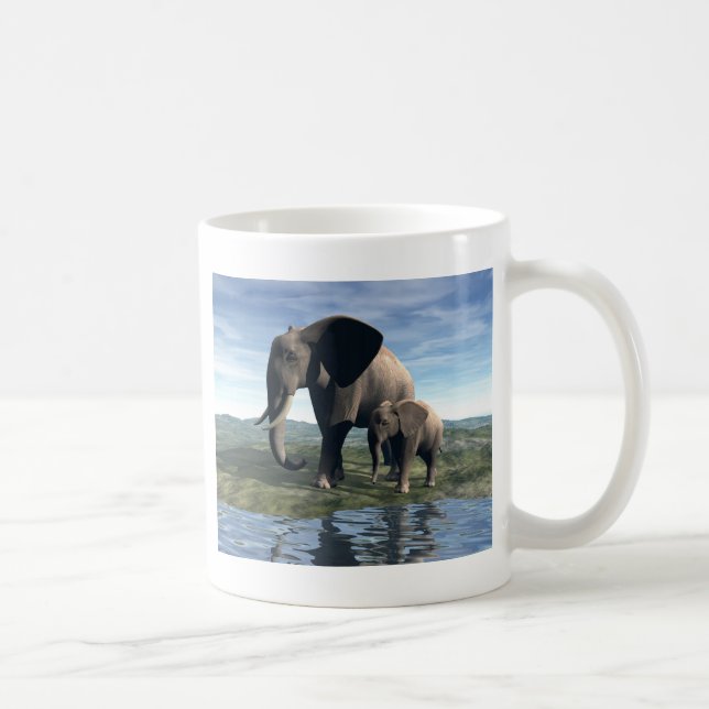 Elephant and Baby Coffee Mug (Right)
