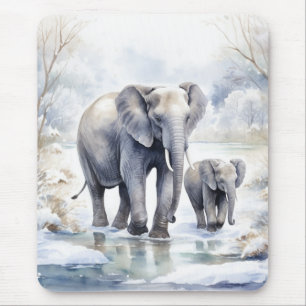 Elephant and Baby Mouse Mat