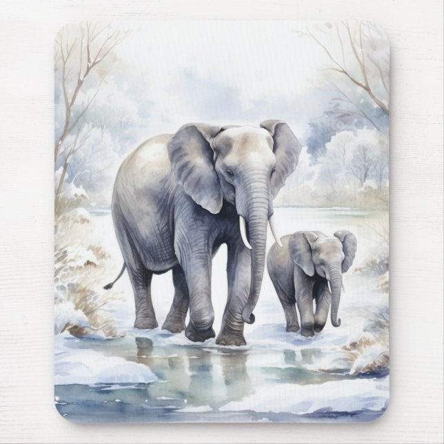 Elephant and Baby Mouse Mat (Front)