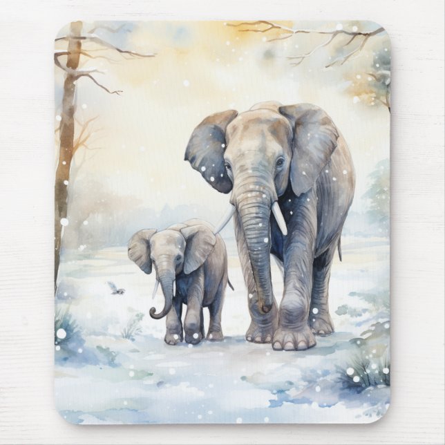 Elephant and Baby Mouse Mat (Front)