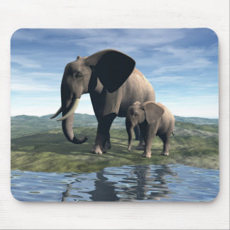 Elephant and Baby Mousepad