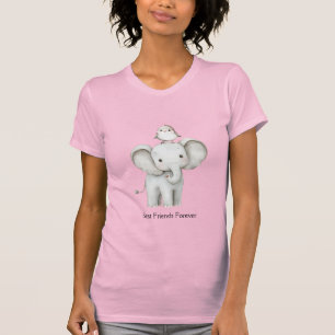Elephant and Bird Best Friends Birthday T-Shirt