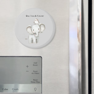 Elephant and Bird Best Friends Magnet