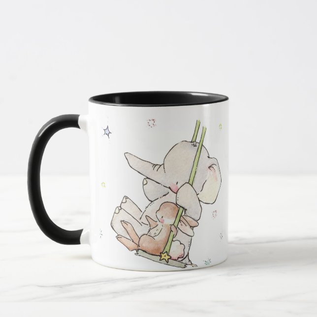 Elephant and Bunny Coffee Mugs (Left)