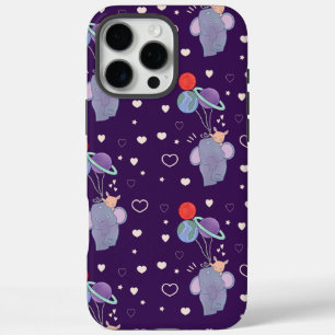 Elephant and Bunny Space Balloon Ride   Whimsical  iPhone 16 Pro Max Case