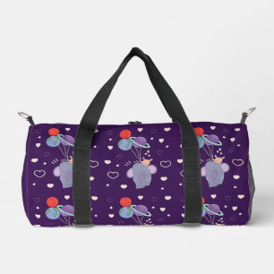 Elephant and Bunny Space Balloon Ride Whimsical Duffle Bag