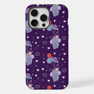 Elephant and Bunny Space Balloon Ride Whimsical iPhone 15 Pro Max Case