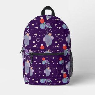 Elephant and Bunny Space Balloon Ride Whimsical Printed Backpack