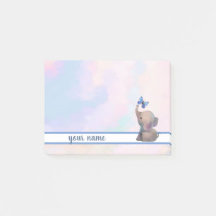 Elephant and butterfly post-it adhesive label notes