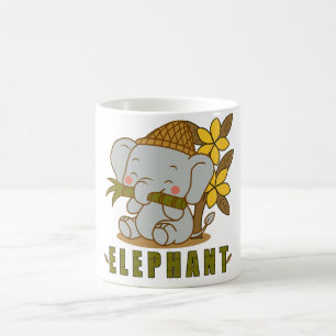 elephant and champa flower coffee mug
