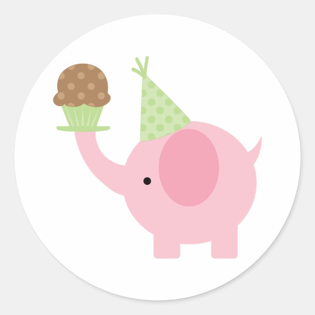 Elephant and Cupcake Stickers (Front)