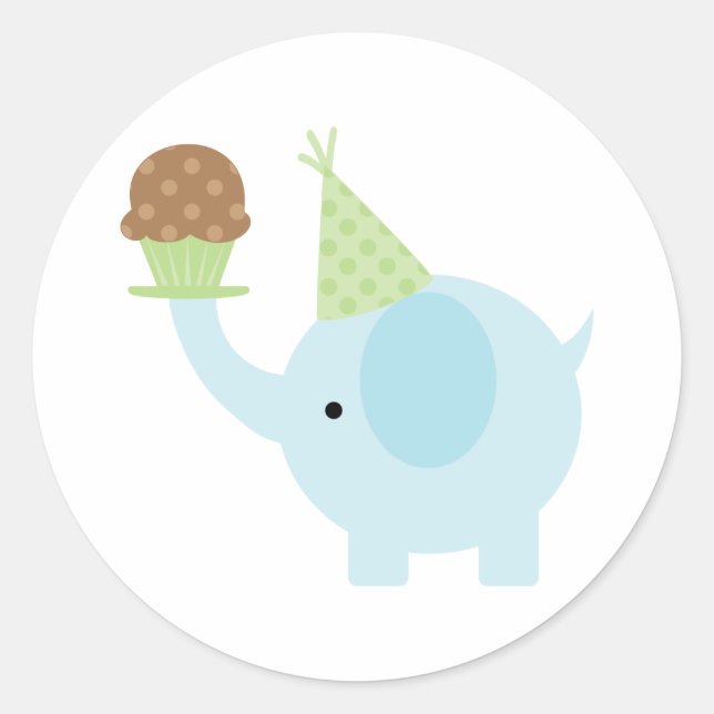 Elephant and Cupcake Stickers (Front)