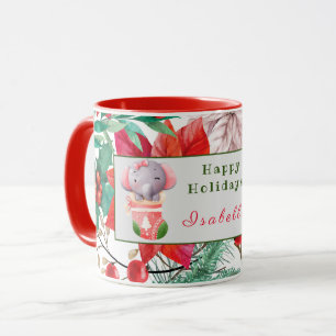 Elephant and Deer Customise Text and Name Mug