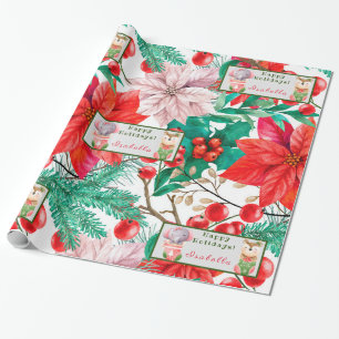 Elephant and Deer Customise Text and Name Wrapping Paper