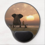 Elephant and Dog Friends Gel Mouse Pad<br><div class="desc">Copyright protected image legally purchased with Extended Print License X to support the artist Mike Kiev.</div>