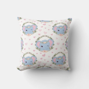 Elephant And Flower Tattoo Cushion