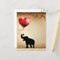 Elephant and heart shaped balloons Valentine's