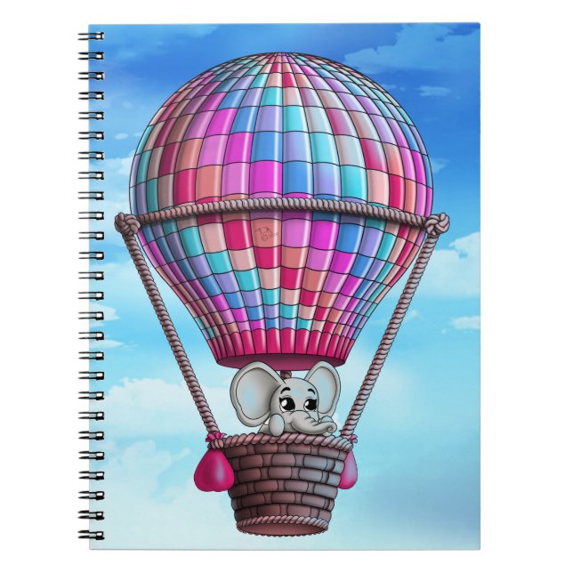 Elephant and Hot Air Balloon Notebook (Front)