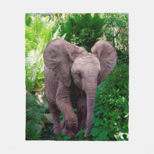 Elephant and Jungle Fleece Blanket