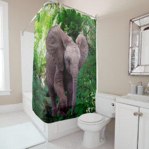 Elephant and Jungle Shower Curtain