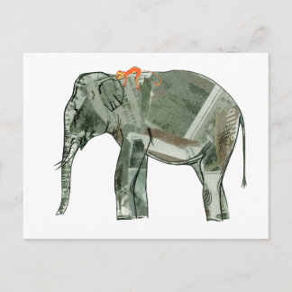 Elephant and monkey postcard