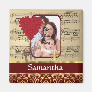 Elephant and music sheet magnet