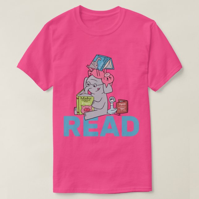 Elephant and Piggie Funny Reading Club Teachers an T-Shirt (Design Front)