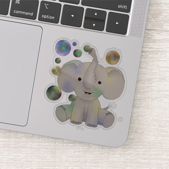Elephant and soap bubbles Vinyl sticker (Detail)