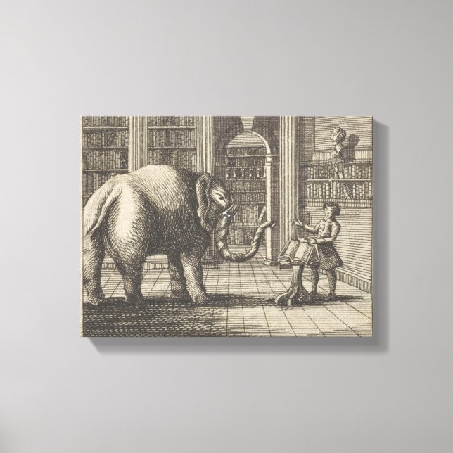 Elephant and the bookseller, anonymous canvas print (Front)