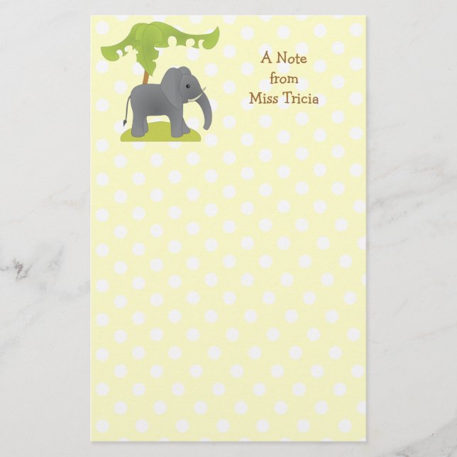 Elephant and Tree Stationery (Front)